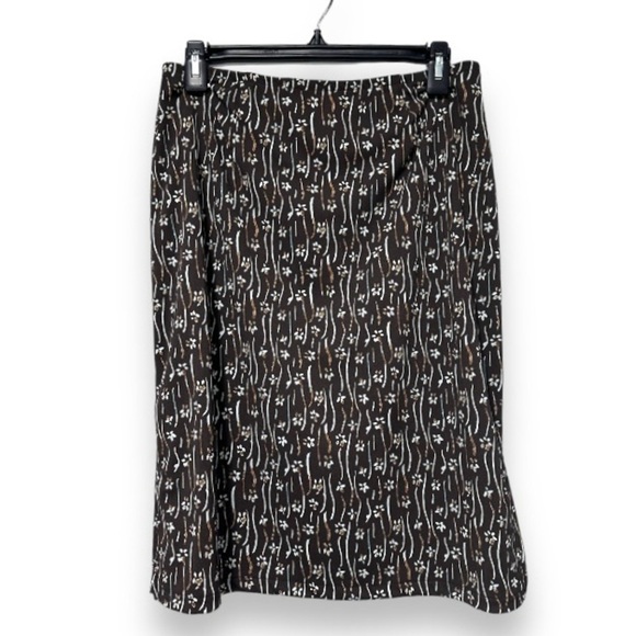 Vintage Dresses & Skirts - Vintage 90s Axcess Chocolate Brown Floral Midi Skirt Women’s Size Medium Boho